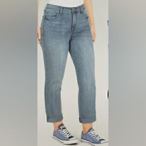 Seven7 Womens Weekend Easy Fit Boyfriend High Rise Rolled Cuffs Size 14